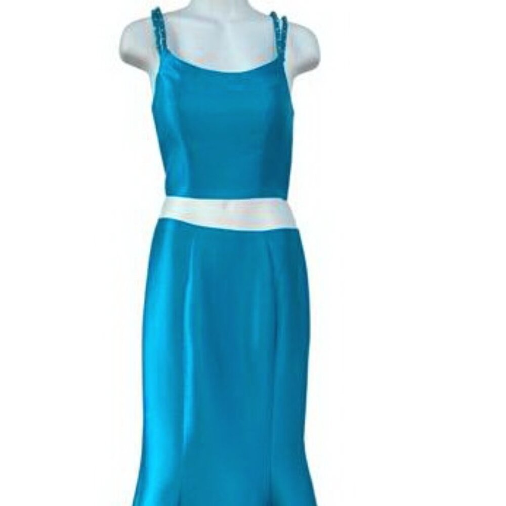 Blush Prom By Alexia Ocean Blue 2 Piece Embellished Straps Gown